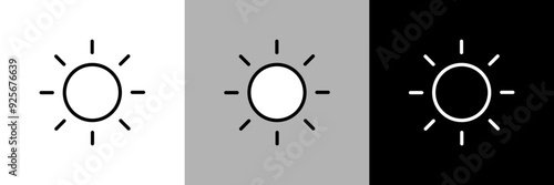 シンプルな線画の太陽のベクターアイコン