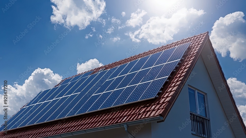 Solar Panels On Roof Of House. Solar Panels On Roof Of House.