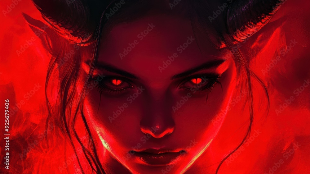 Red Eyes Devil Woman. Red Eyes Devil Woman.
