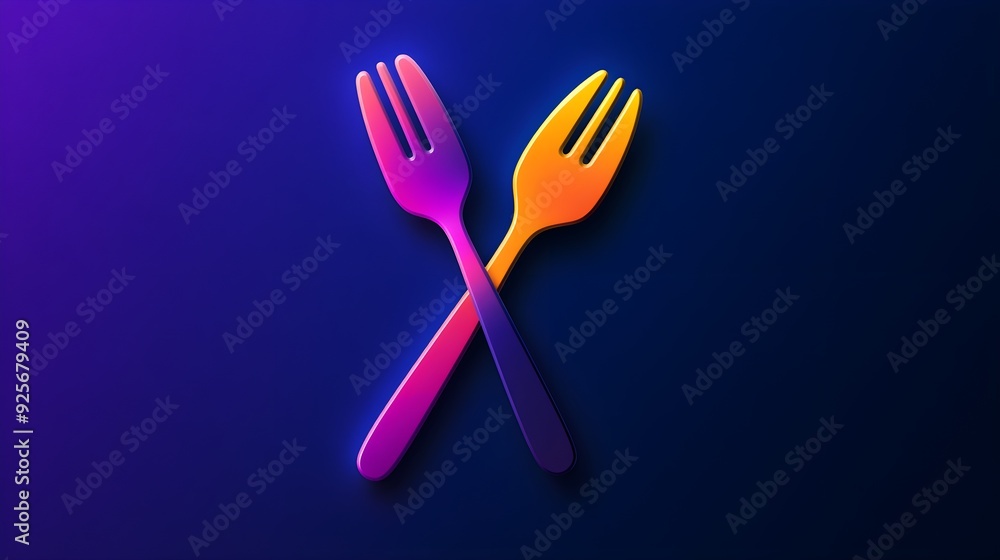 Minimalist food app icon featuring a sleek fork and spoon intertwined in a circular design, vibrant gradient colors, designed to scale smoothly across screen sizes Minimalist food app icon featuring a sleek fork and spoon intertwined in a circular design, vibrant gradient colors, designed to scale smoothly across screen sizes