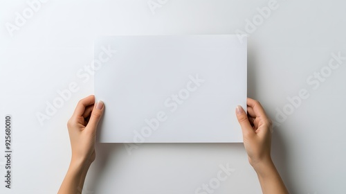 Wallpaper Mural two hands holding blank white brochure, advertising mockup. Torontodigital.ca