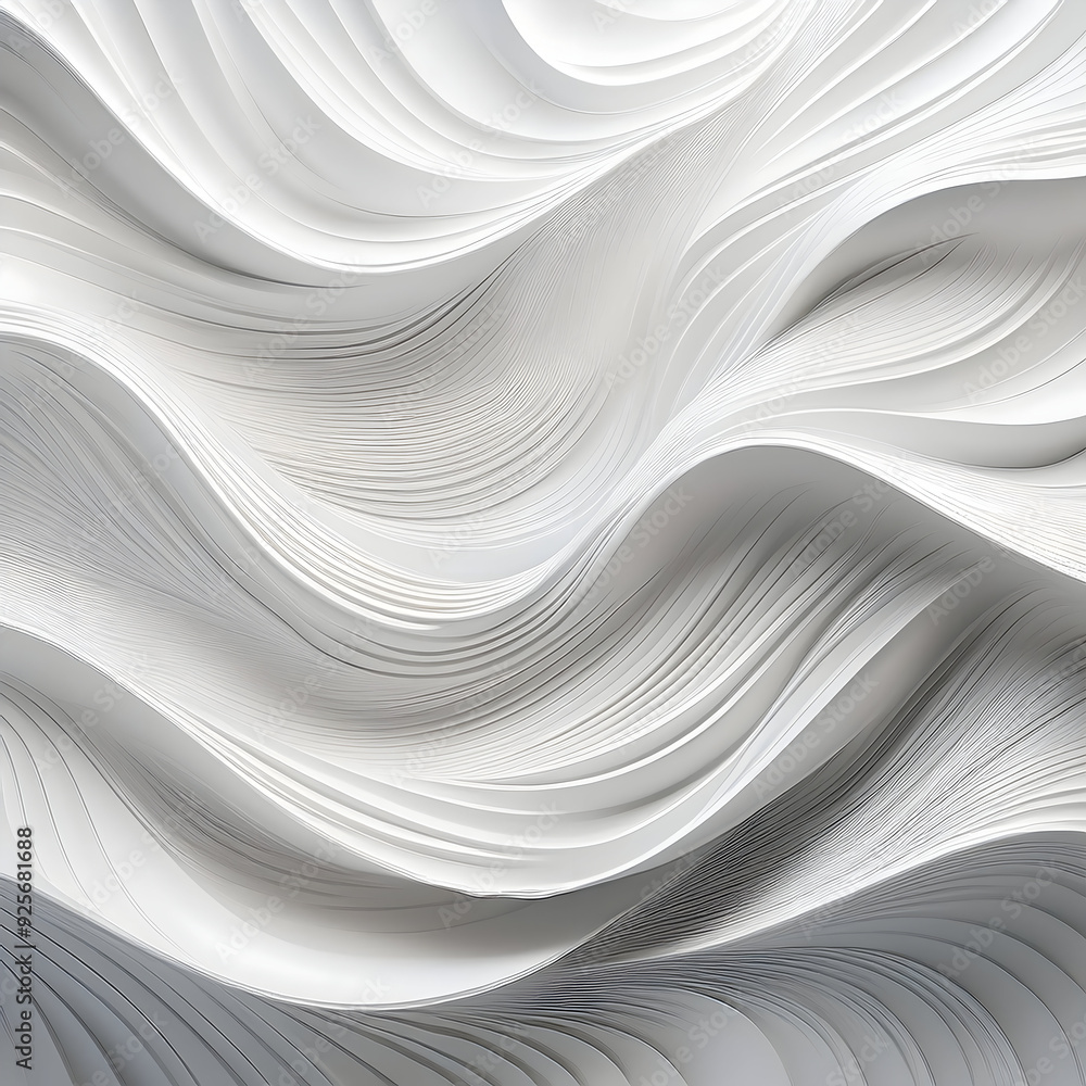 Obraz premium an elegant white wave pattern background with a modern abstract design, emphasizing a stylish and sophisticated visual texture.