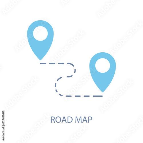 road map concept line icon. Simple element illustration. road map concept outline symbol design.
