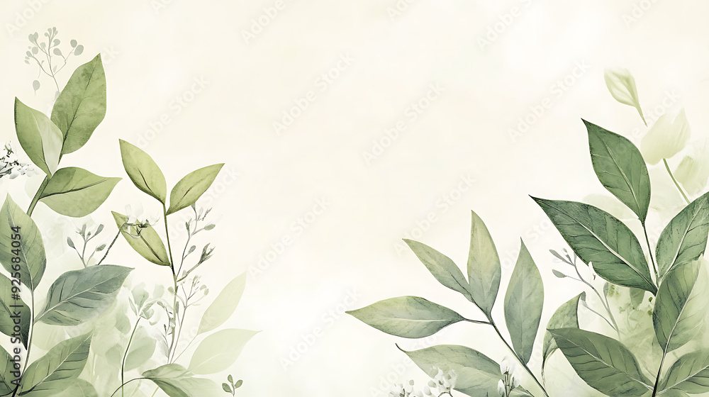 serene and calming illustration of green leaves and delicate plants, evokingsense of tranquility and nature. serene and calming illustration of green leaves and delicate plants, evokingsense of tranquility and nature.