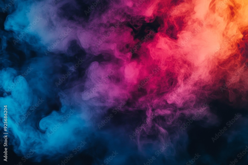 Elegant swirling patterns colorful smoke clouds gracefully dance against a dark background Elegant swirling patterns colorful smoke clouds gracefully dance against a dark background