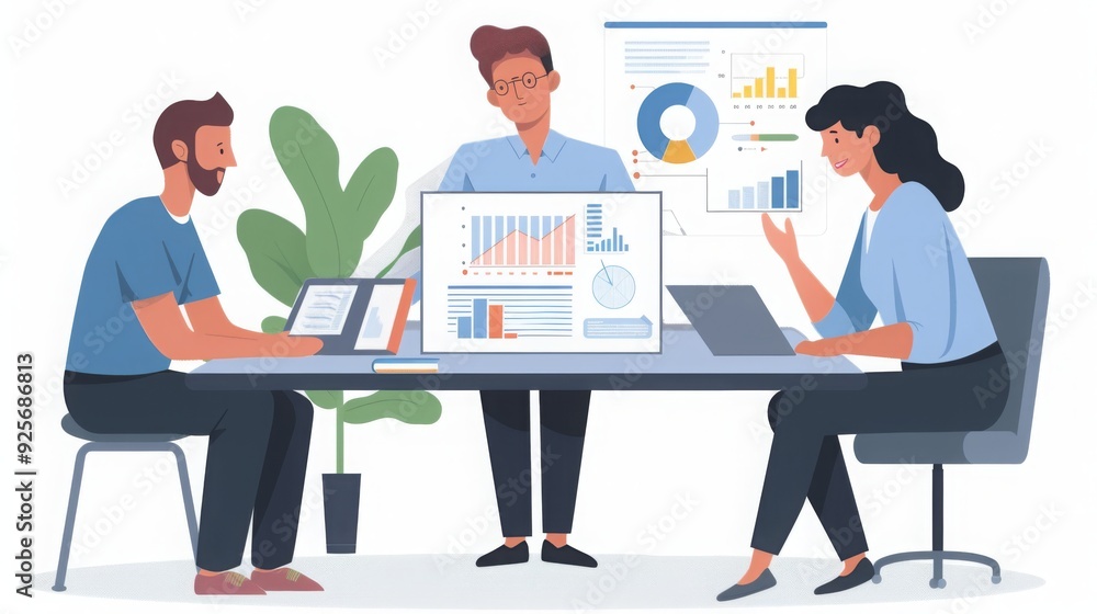 image of retirement portfolio , photo of couple and financial advisor , visual of document review image of retirement portfolio , photo of couple and financial advisor , visual of document review