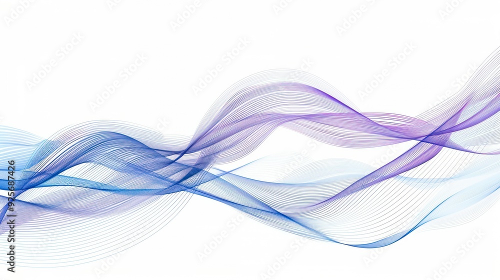 Naklejka premium Abstract Blue and Purple Waves on White Background