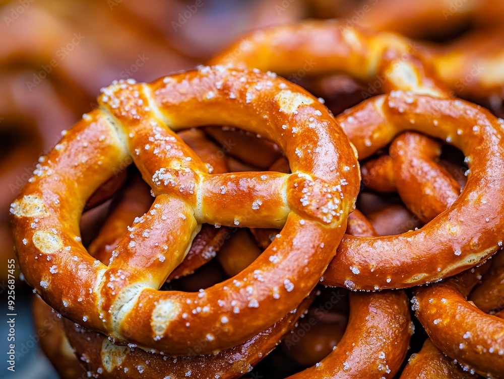 Close up of delicious pretzels captured beautifully in a captivating photography composition Close up of delicious pretzels captured beautifully in a captivating photography composition