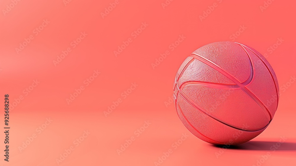 Red Basketball on a Coral Background Red Basketball on a Coral Background