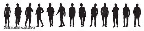 Vector business man silhouette set of silhouettes of business people silhouettes isolated background.