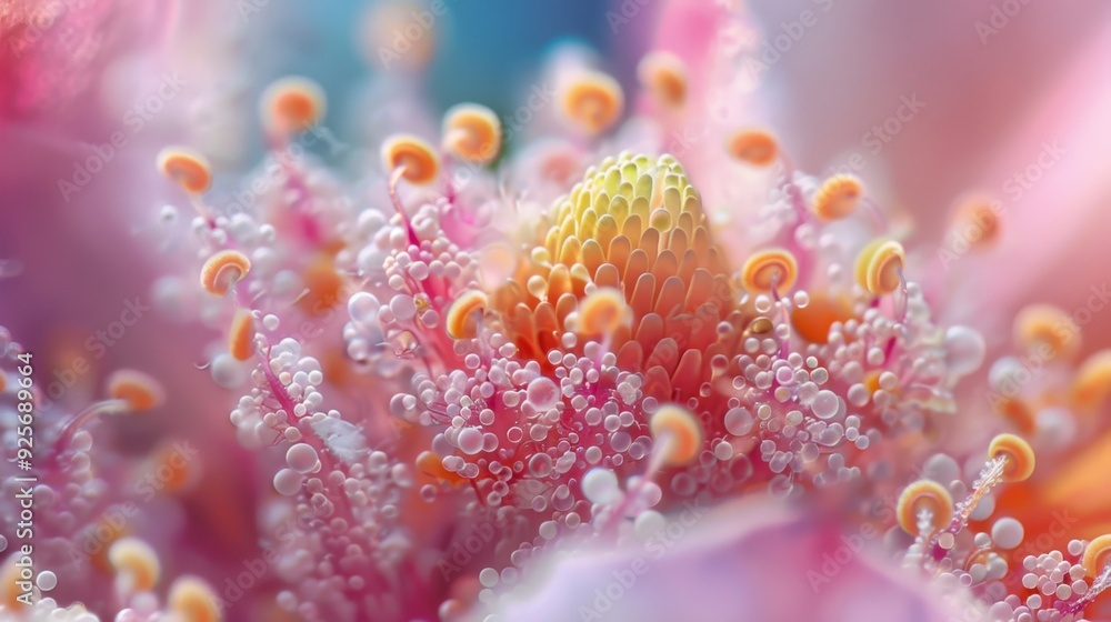 A macro shot of flower pollen