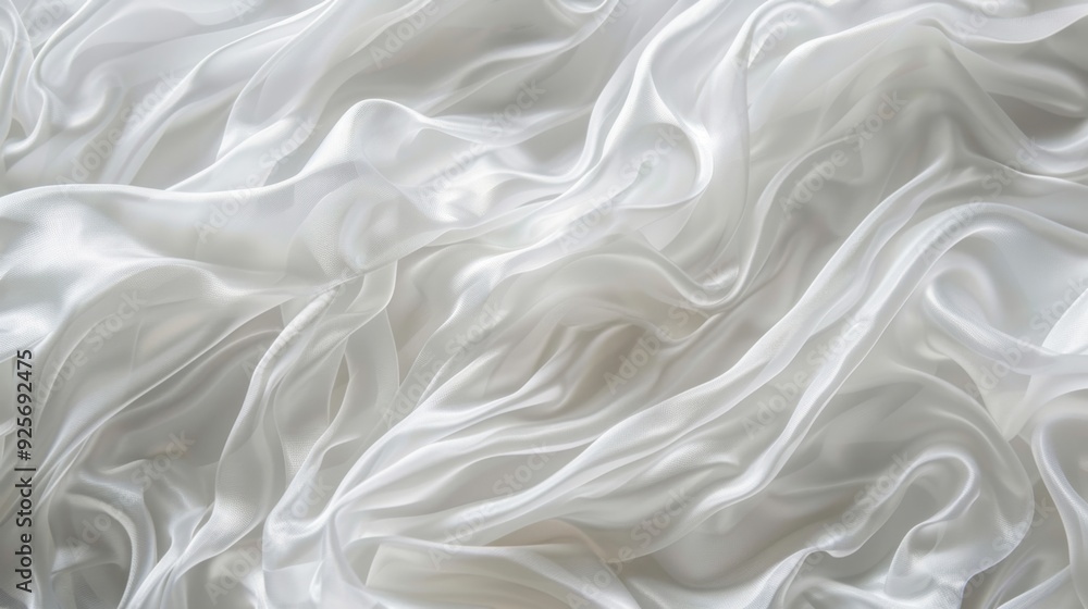 Abstract waves in a white cloth, creating a soft and fluid background with a sense of calm and purity. Abstract waves in a white cloth, creating a soft and fluid background with a sense of calm and purity.