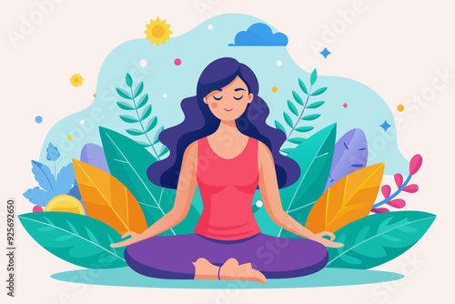 Woman Meditating in Nature