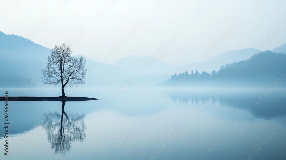 Serene Nature's Embrace, a tranquil landscape Serene Nature's Embrace, a tranquil landscape