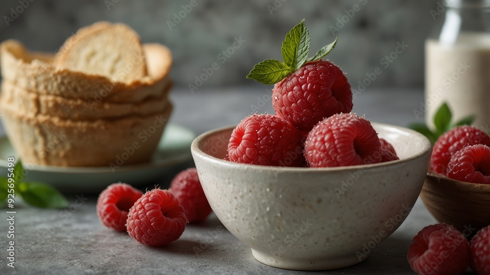 a scoop of raspberry sorbet served in a small ceramic bowl a scoop of raspberry sorbet served in a small ceramic bowl