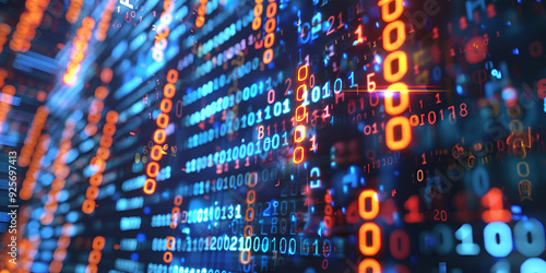 One, last digit of a binary number is odd, if it's 0, the number is even, blue binary backdrop, flowing energy f binary codes, 