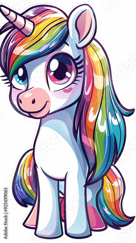 unicorn cute rainbow cartoon magical fantasy mythical animal colorful horn magical creature pony bright children illustration adorable child-friendly art 