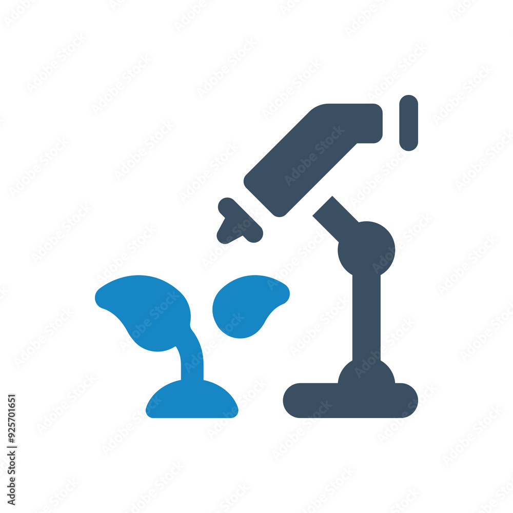 Analysis under microscope solid icon vector illustration Analysis under microscope solid icon vector illustration