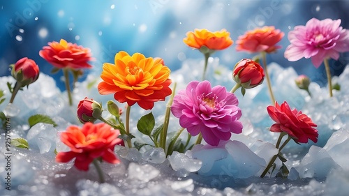 Wallpaper Mural red and yellow flowers Torontodigital.ca