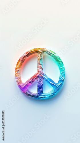 peace symbol rainbow colorful vibrant abstract harmony love art pastel hippie sign unity background multicolor 3d iconic 