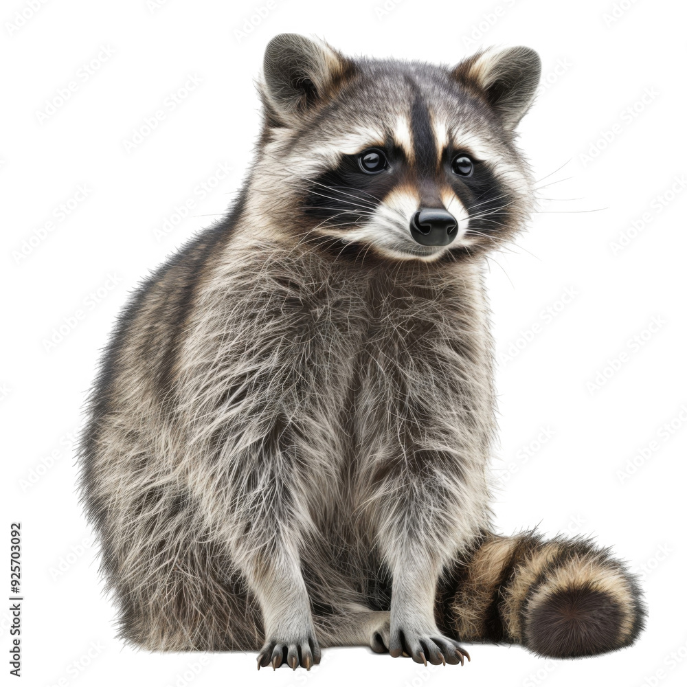 A Raccoon Sitting With Its Tail Wrapped Around Its Feet A Raccoon Sitting With Its Tail Wrapped Around Its Feet
