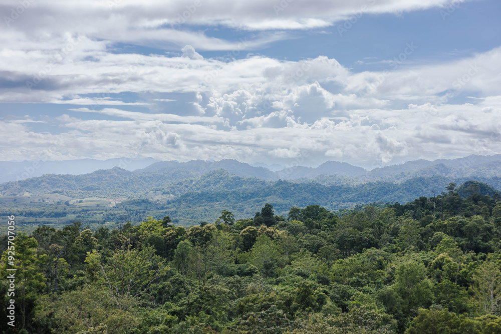 Obraz premium Majestic Landscape: The Lush Green Mountains Under a Dynamic Sky, A Stunning View That Invites You to Explore Nature’s Beauty and Serenity in Every Direction You Gaze