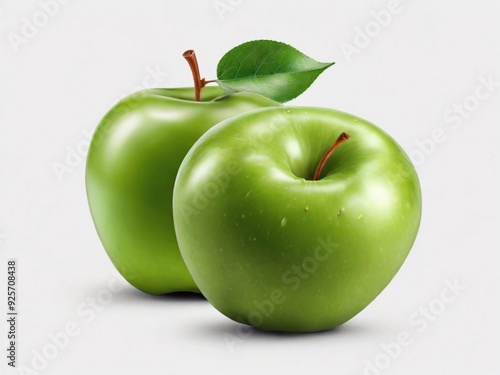 Juicy Green Apples with Transparent Backdrop