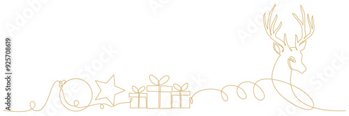 Christmas reindeer line art