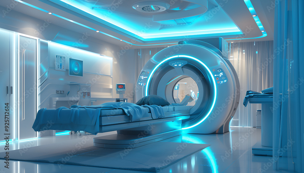 Imagine an image of MRI equipment with advanced technology in the future. Imagine an image of MRI equipment with advanced technology in the future.