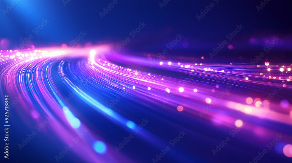 Abstract Purple light trail on blue background Abstract Purple light trail on blue background