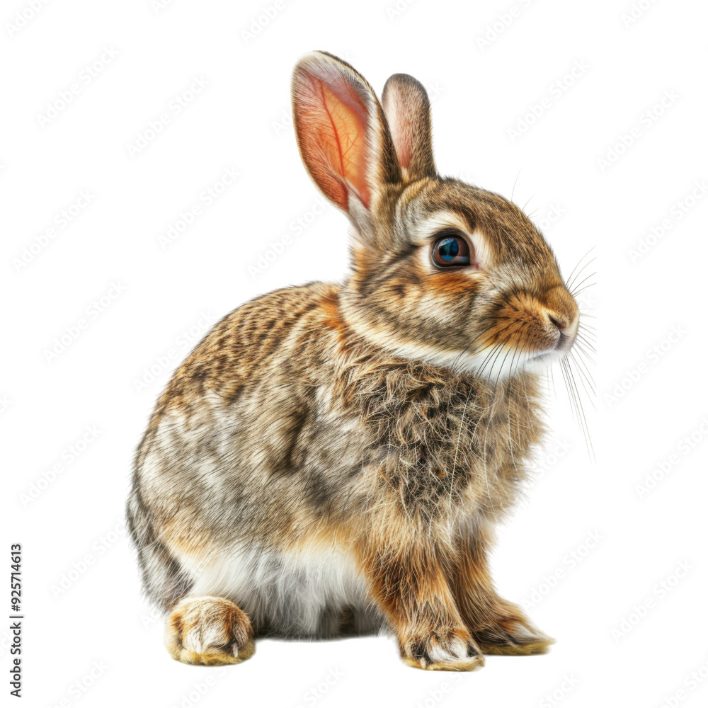 Fototapeta premium A Brown Rabbit with Long Ears Sitting Against