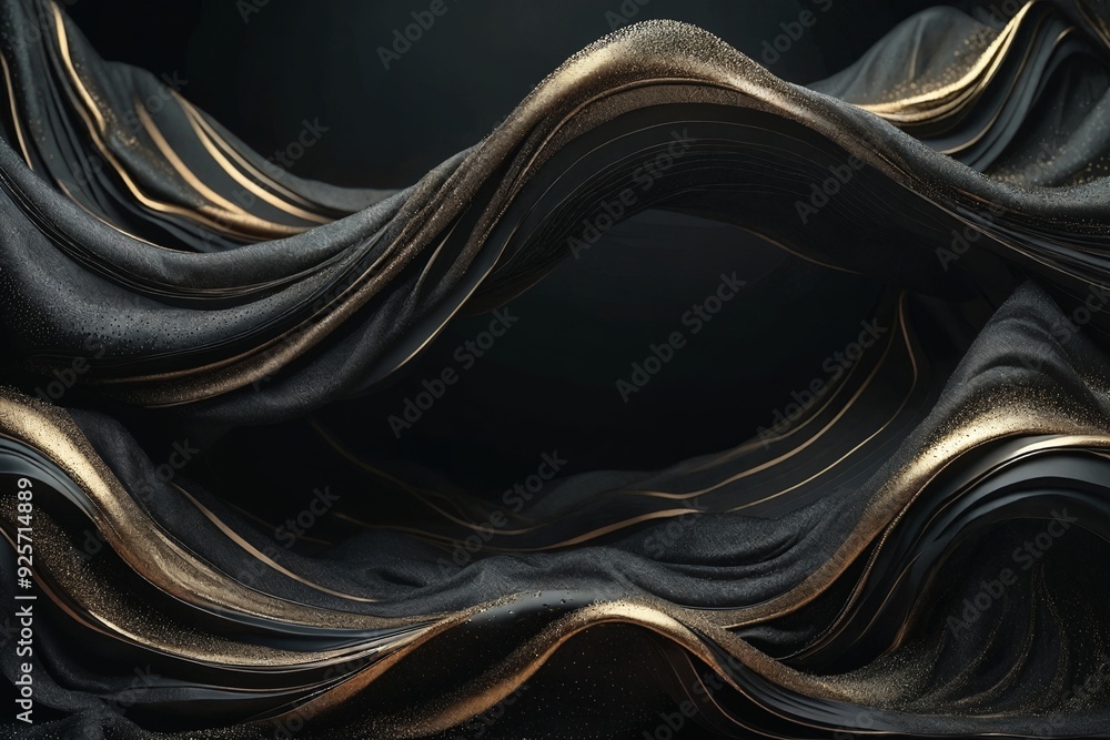 Abstract Black and Gold Waves Background Abstract Black and Gold Waves Background