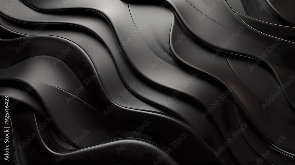 Obraz premium Abstract Black Wavy Texture
