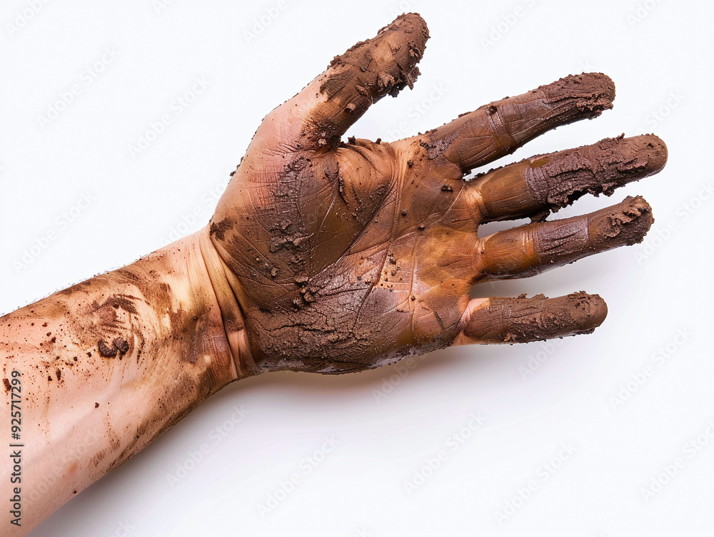 dirty hand isolated on white background dirty hand isolated on white background