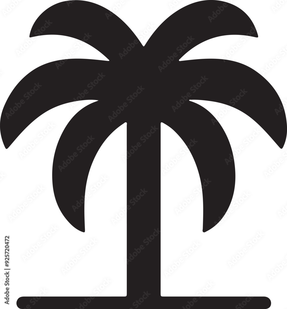 Illustration silhouette of palm tree symbol Illustration silhouette of palm tree symbol