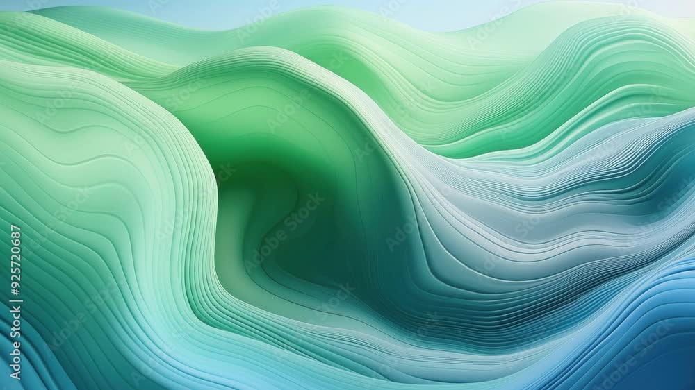 Abstract blue and green waves on a blue background animation Abstract blue and green waves on a blue background animation
