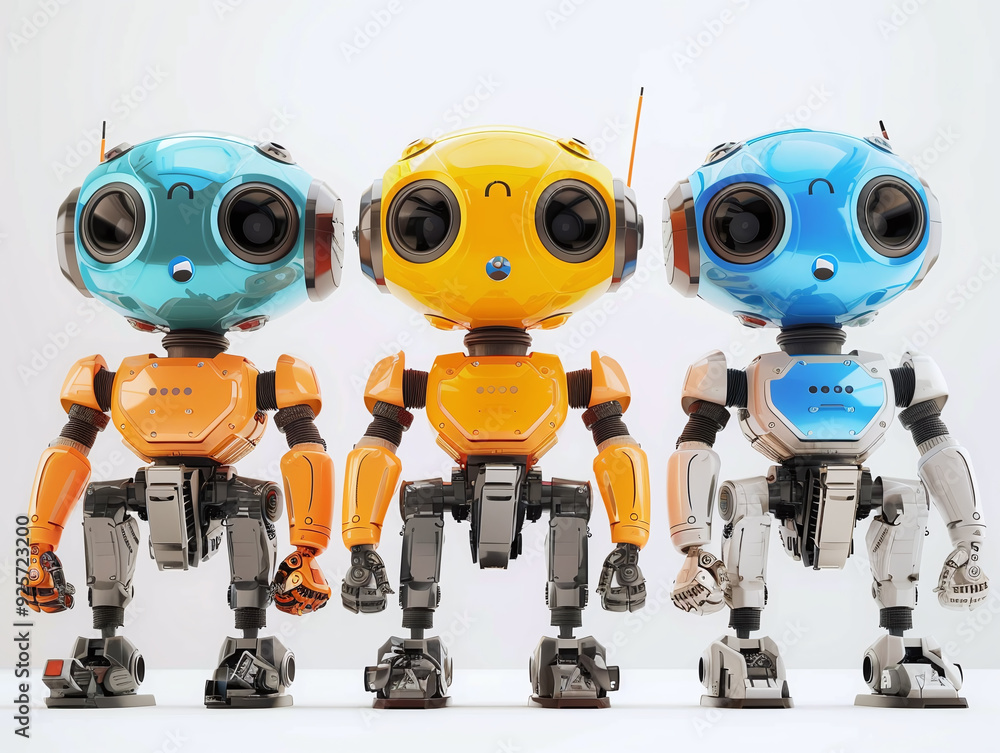 Naklejka premium Toys robot isolated on white