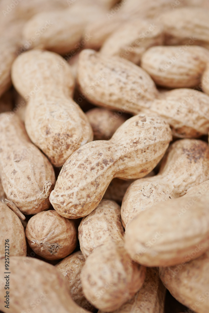 top view of Several peanuts in a basket. top view of Several peanuts in a basket.