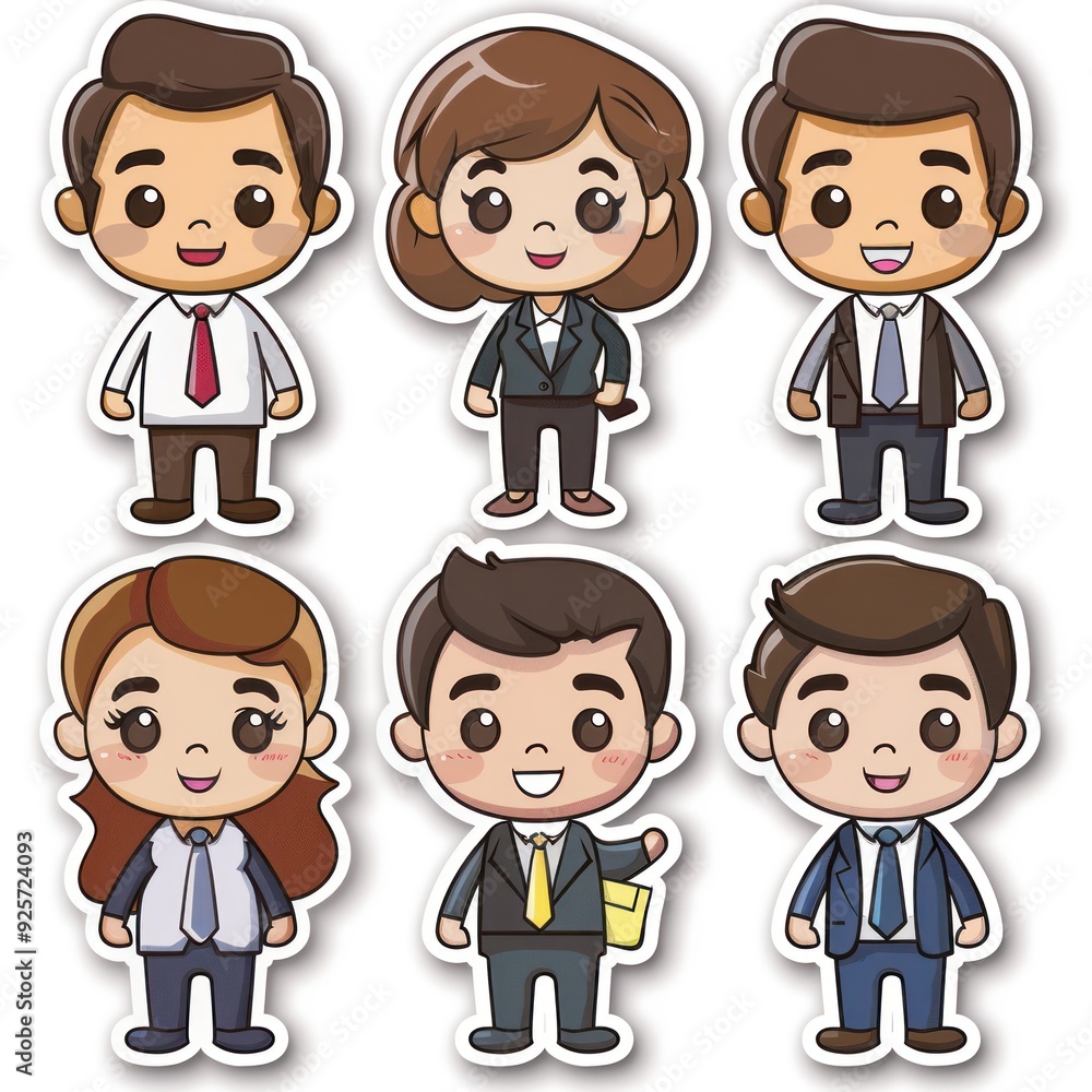 A collection of cartoon-style characters in business attire, representing diverse professionals. A collection of cartoon-style characters in business attire, representing diverse professionals.