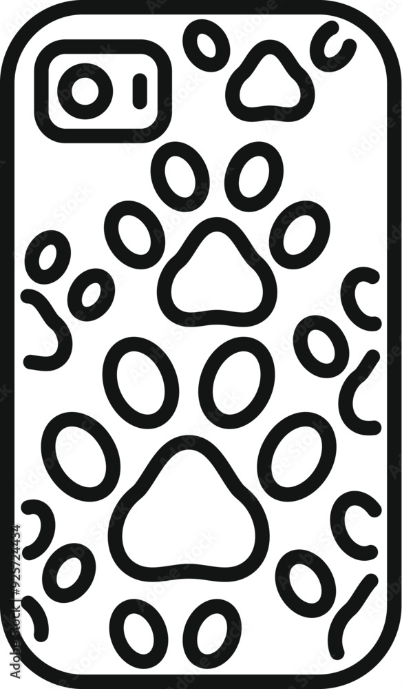Smartphone case is featuring a pattern of paw prints, appealing to pet owners Smartphone case is featuring a pattern of paw prints, appealing to pet owners