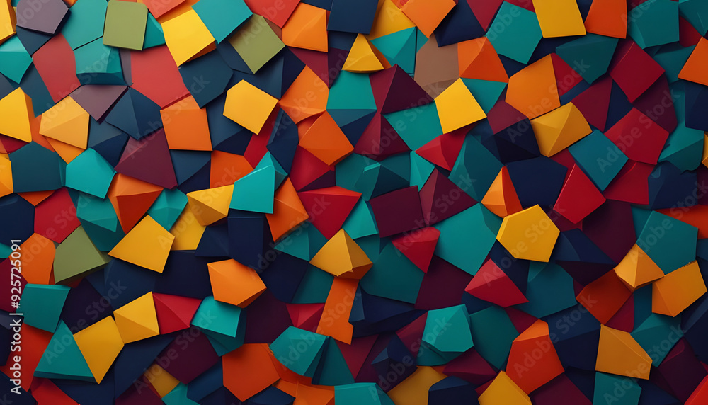 Colorful abstract geometric shape background. Generative AI Colorful abstract geometric shape background. Generative AI