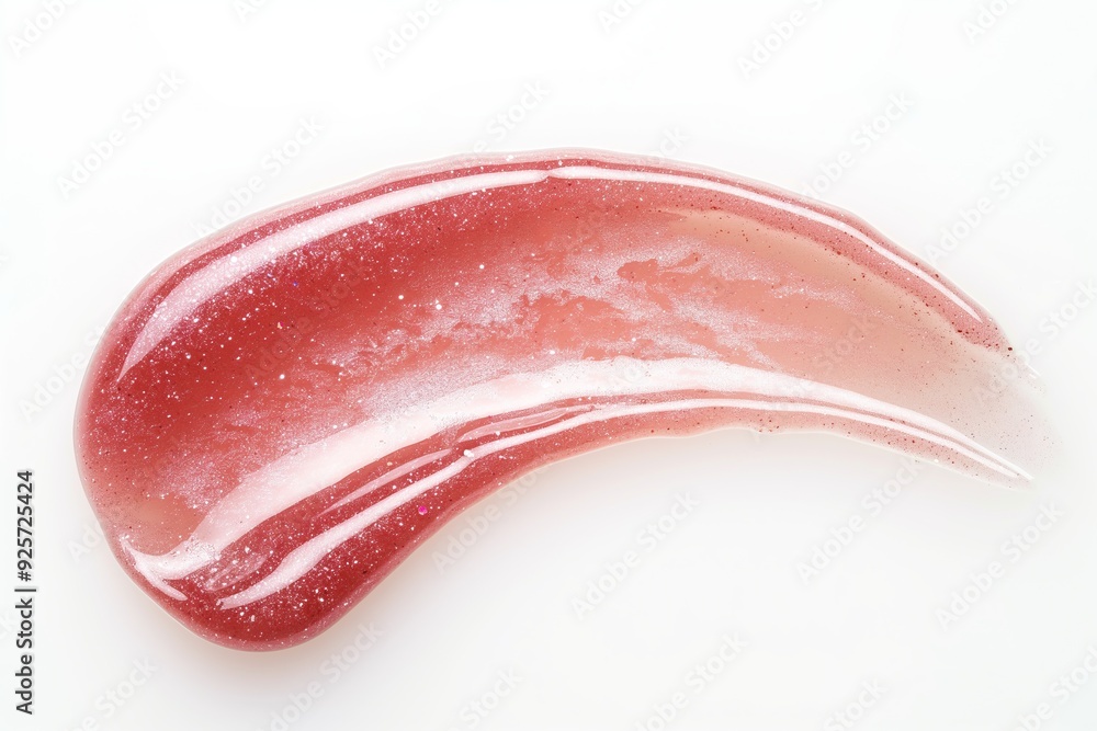 Lip gloss smear isolated on white background. Smudged red lipgloss sample Lip gloss smear isolated on white background. Smudged red lipgloss sample