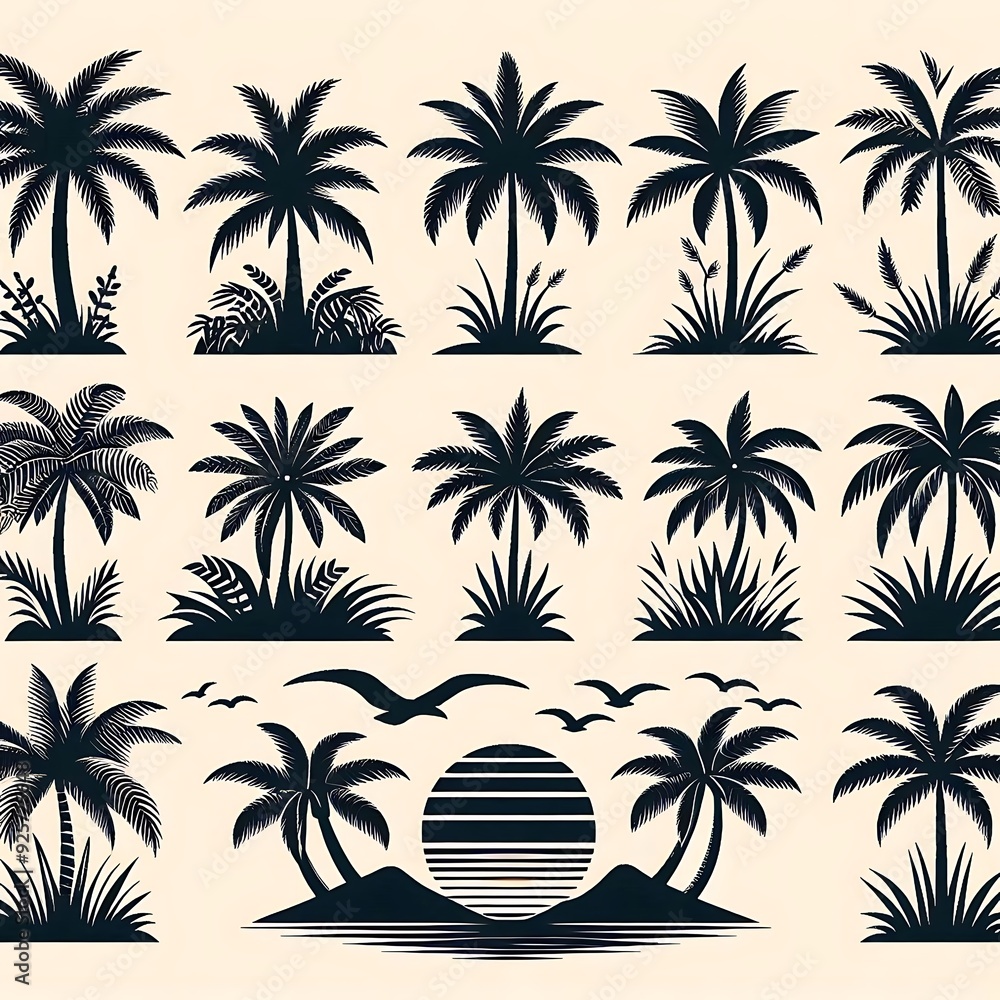 set of palms set of palms