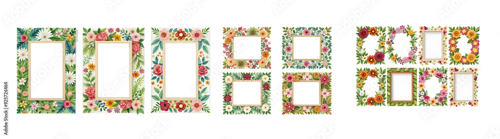 Floral Photo Frame on Transparent Background – High-Quality PNG Floral Photo Frame on Transparent Background – High-Quality PNG