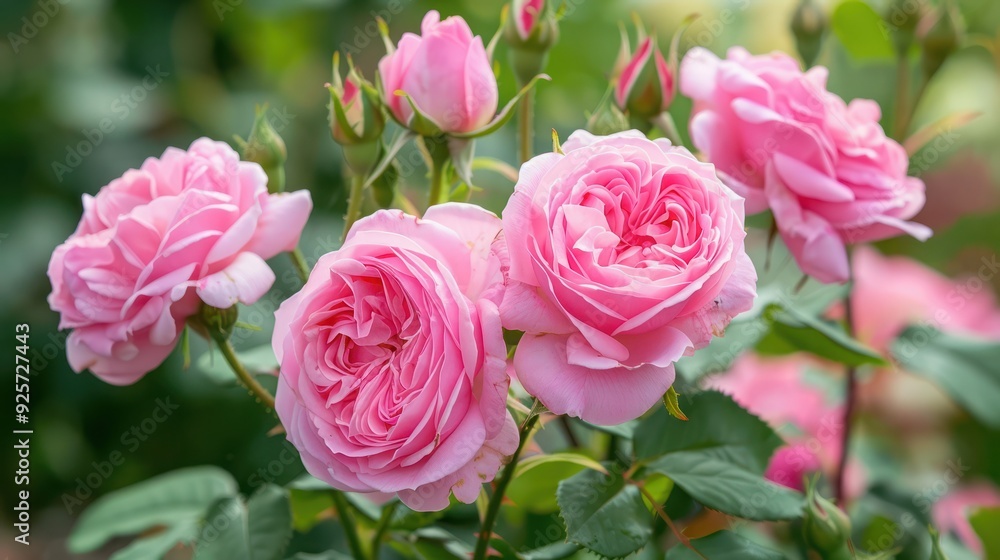 Pink English roses blooming in the summer garden, one of the most fragrant flowers Pink English roses blooming in the summer garden, one of the most fragrant flowers