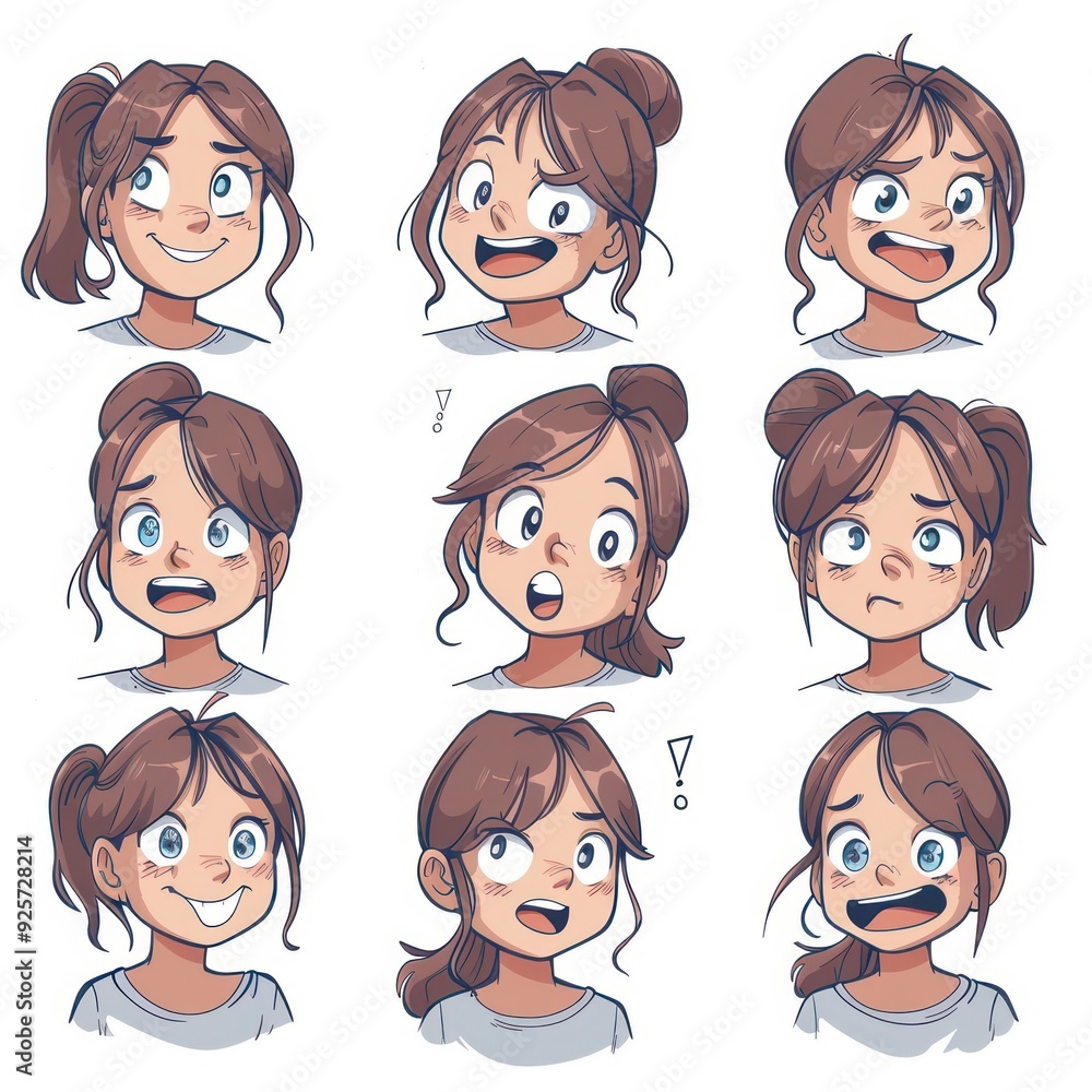 A collection of cartoon facial expressions depicting various emotions and reactions. A collection of cartoon facial expressions depicting various emotions and reactions.