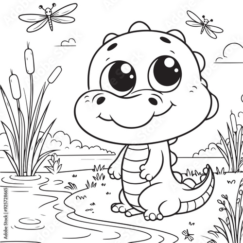 coloring book with dinosaur