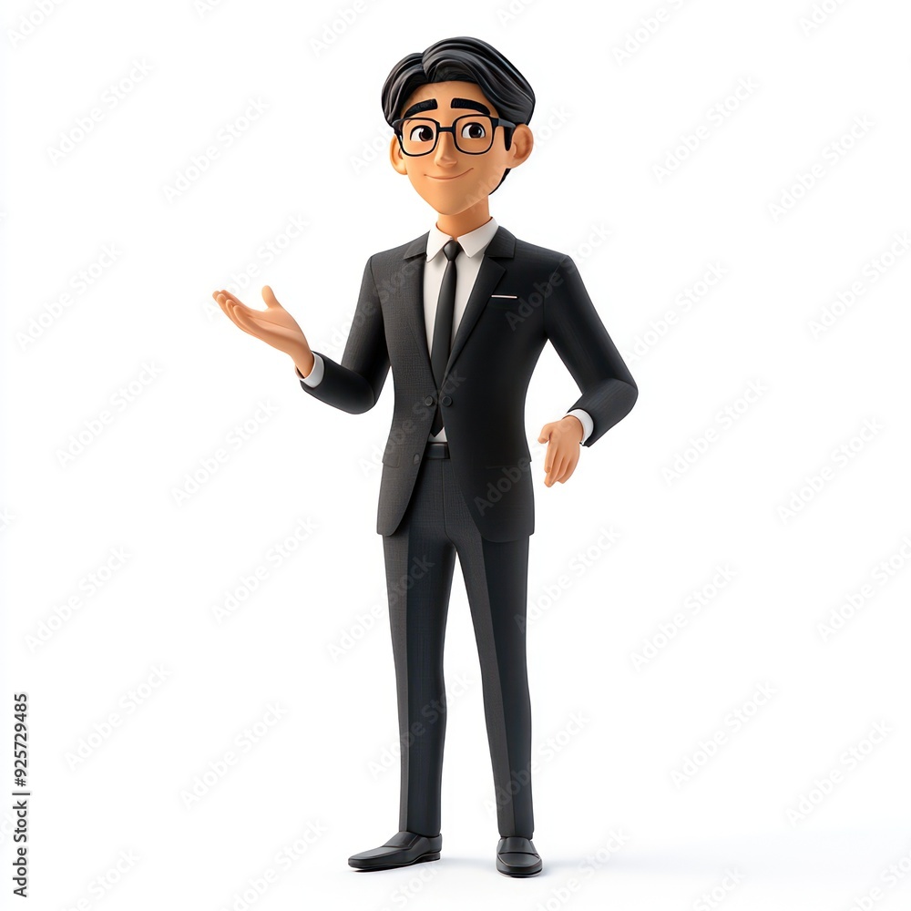 A 3D animated character in a suit, gesturing and smiling, representing professionalism. A 3D animated character in a suit, gesturing and smiling, representing professionalism.