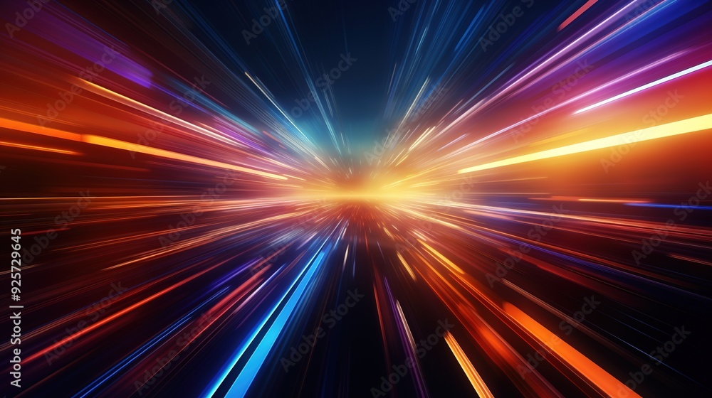 Abstract background of colorful light streaks radiating outward. Abstract background of colorful light streaks radiating outward.
