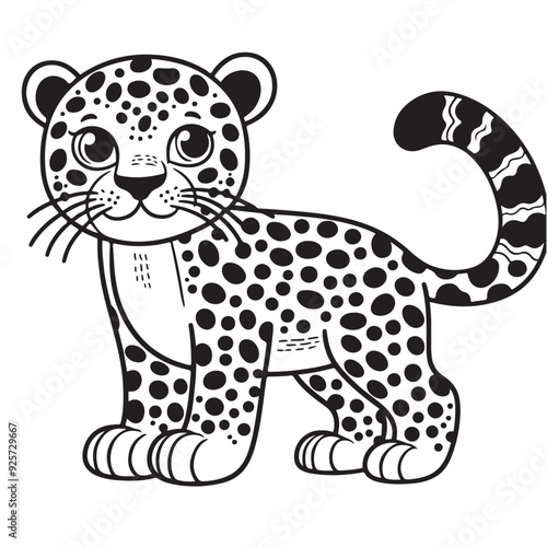 leopard cartoon isolated on white